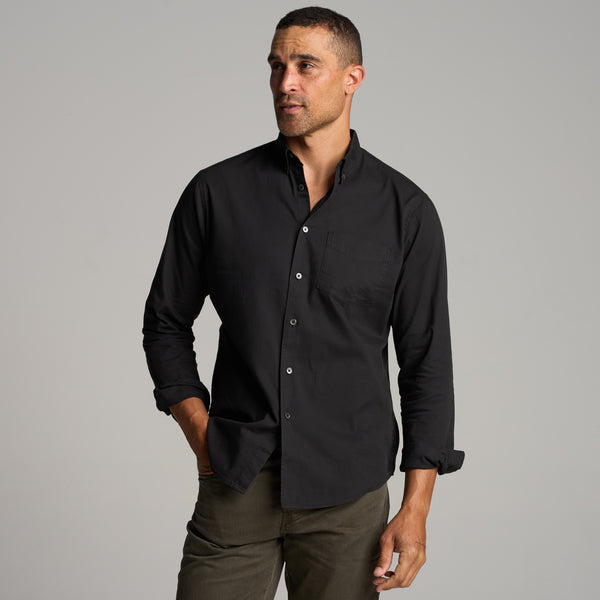 Mens Henrick Oxford Shirt MWTP0019 Washed Black