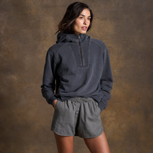 Womens Josephine Quarter Zip Pullover Hoodie WKLT0004 Blue Dusk