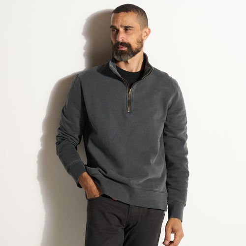 Mens Jake Half Zip Sweatshirt MKLT0004 Faded Black