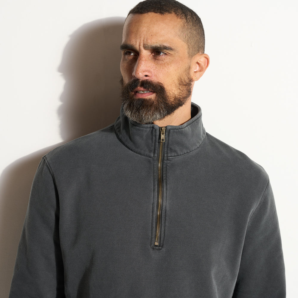 Mens Jake Half Zip Sweatshirt MKLT0004 Faded Black