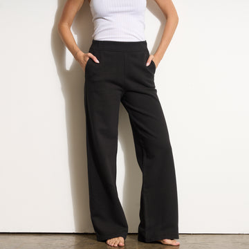 Womens Jenny Wide-Leg Terry Sweatpant WKLB0005 Washed Black