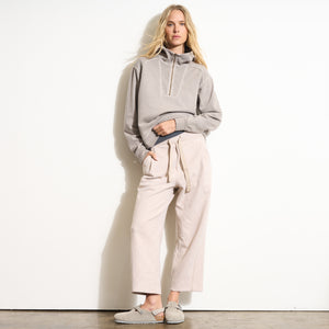 Womens Josephine Quarter Zip Pullover Hoodie WKLT0004 Ashen