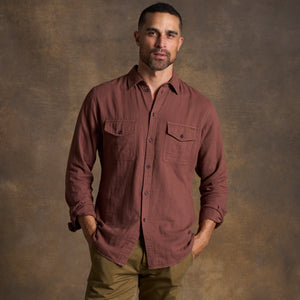 Mens Leeds Double Layer Cotton Gauze Shirt MWTP0010 Cordovan