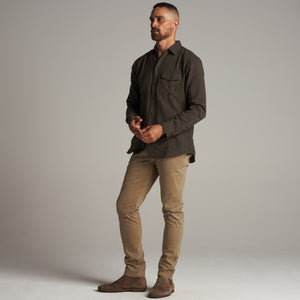Mens Leeds Double Layer Cotton Gauze Shirt MWTP0010 Olive