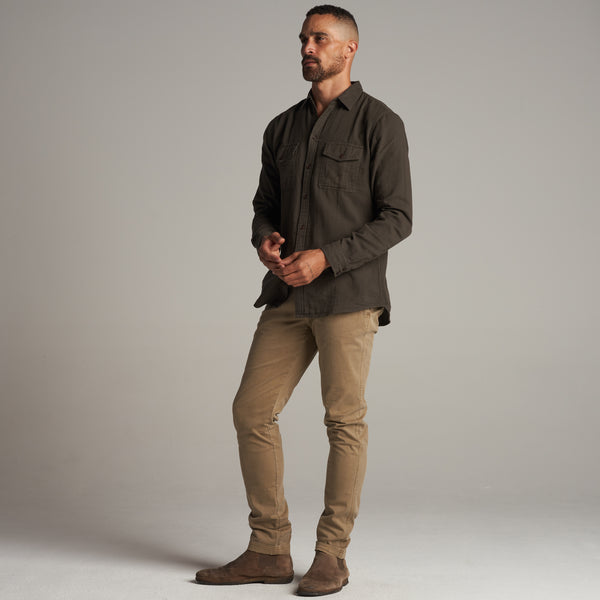 Mens Leeds Double Layer Cotton Gauze Shirt MWTP0010 Olive