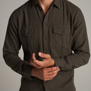 Mens Leeds Double Layer Cotton Gauze Shirt MWTP0010 Olive