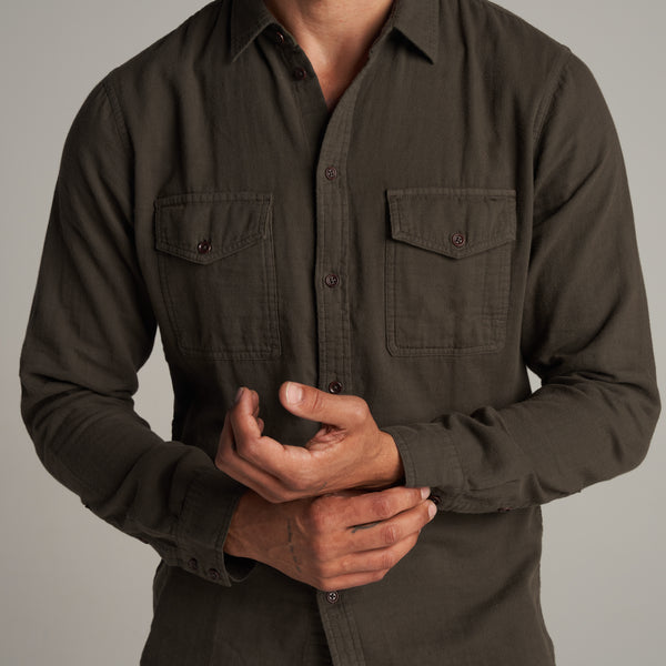 Mens Leeds Double Layer Cotton Gauze Shirt MWTP0010 Olive