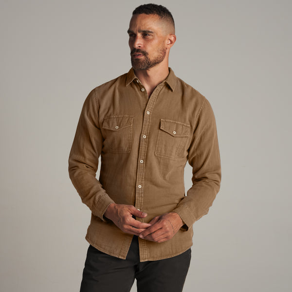 Mens Leeds Double Layer Cotton Gauze Shirt MWTP0010 Umber