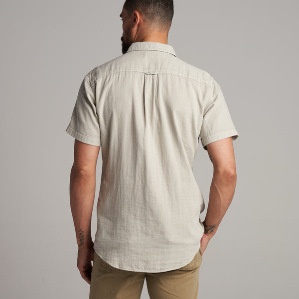 Mens Leeds Cotton Gauze Short Sleeve Shirt MWTP0017 Chalk