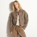 Womens Lewis Canvas Barn Bomber WWOW0008 Sparrow