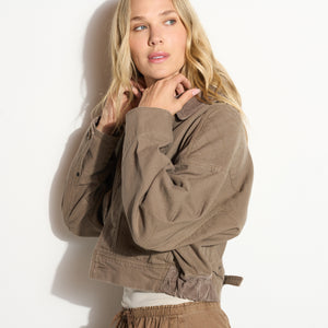 Womens Lewis Canvas Barn Bomber WWOW0008 Sparrow