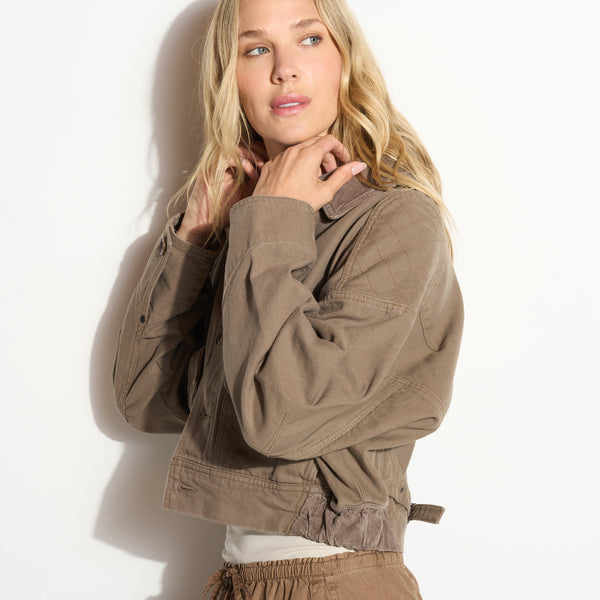 Womens Lewis Canvas Barn Bomber WWOW0008 Sparrow