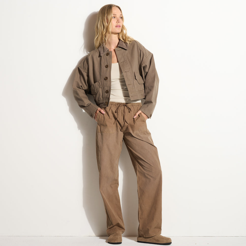 Womens Eleanor Mid-Rise Poplin Pant WWPT0012 Drift