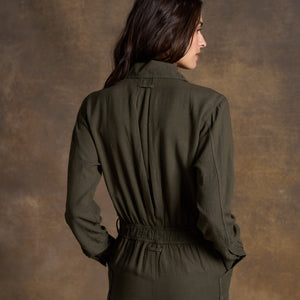 Womens Lincoln Long Sleeve Jumpsuit WWJR0002 Olive