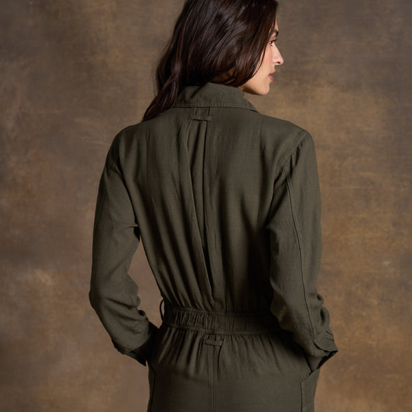 Womens Lincoln Long Sleeve Jumpsuit WWJR0002 Olive