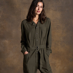 Womens Lincoln Long Sleeve Jumpsuit WWJR0002 Olive