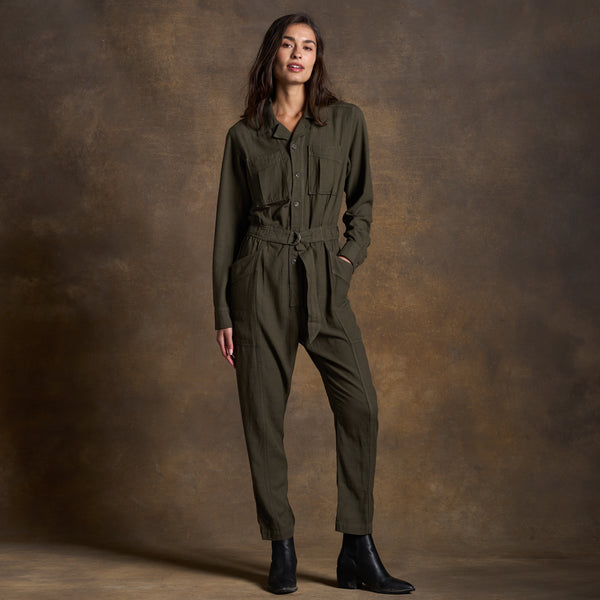 Womens Lincoln Long Sleeve Jumpsuit WWJR0002 Olive