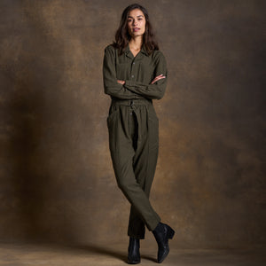 Womens Lincoln Long Sleeve Jumpsuit WWJR0002 Olive