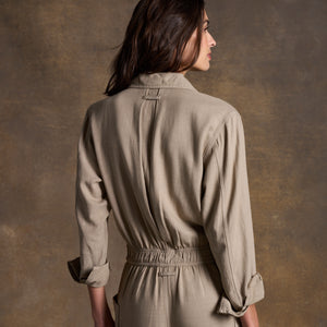 Womens Lincoln Long Sleeve Jumpsuit WWJR0002 Stone