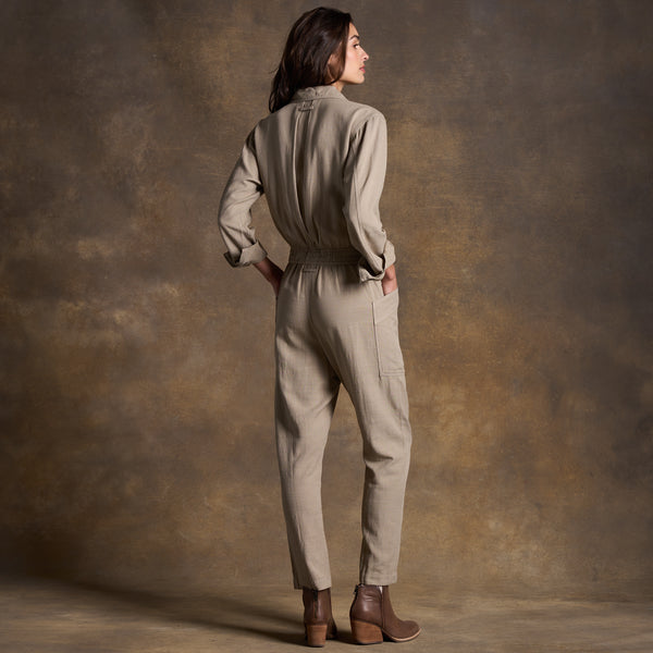 Womens Lincoln Long Sleeve Jumpsuit WWJR0002 Stone