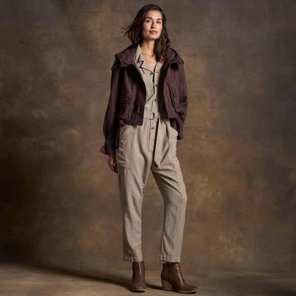 Womens Lincoln Long Sleeve Jumpsuit WWJR0002 Stone