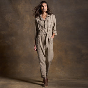 Womens Lincoln Long Sleeve Jumpsuit WWJR0002 Stone