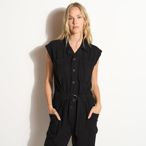 Womens Lincoln Muscle Tank Jumpsuit WWJR0003 Black