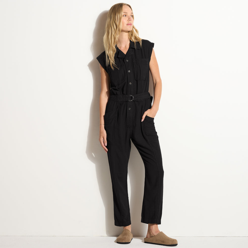 Womens Lincoln Muscle Tank Jumpsuit WWJR0003 Black