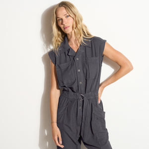 Womens Lincoln Muscle Tank Jumpsuit WWJR0003 Blue Dusk