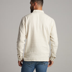 Mens Lyons Long Sleeve Linen Shirt MWTP0013 Bone