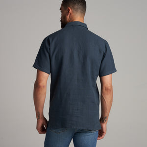 Mens Lyons Short Sleeve Linen Shirt MWTP0014 Seaport