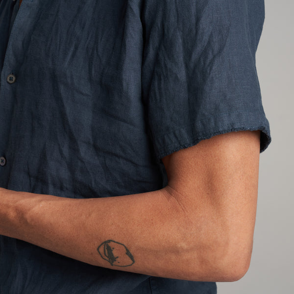 Mens Lyons Short Sleeve Linen Shirt MWTP0014 Seaport