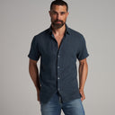 Mens Lyons Short Sleeve Linen Shirt MWTP0014 Seaport