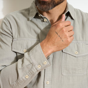 Mens Leeds Double Layer Cotton Gauze Shirt MWTP0010 Ashen