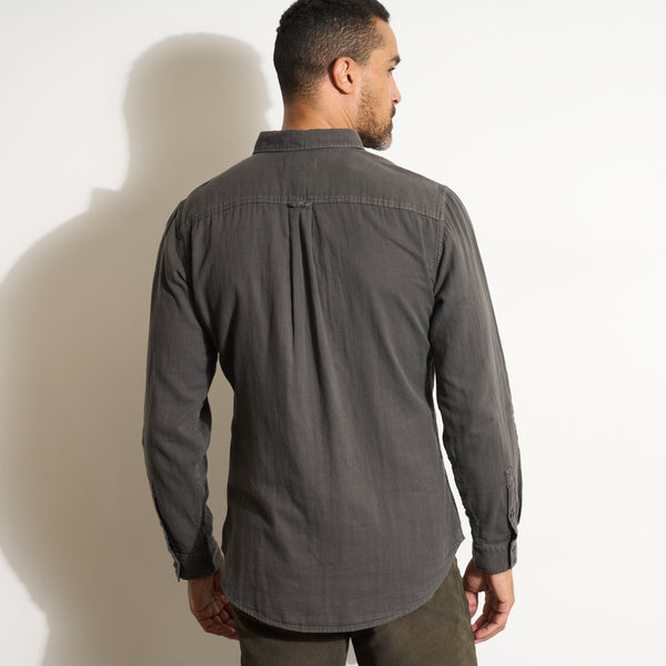 Mens Leeds Double Layer Cotton Gauze Shirt MWTP0010 Faded Black