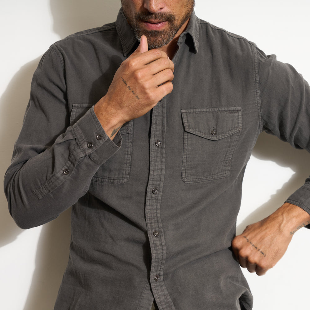 Mens Leeds Double Layer Cotton Gauze Shirt MWTP0010 Faded Black