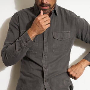 Mens Leeds Double Layer Cotton Gauze Shirt MWTP0010 Faded Black