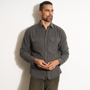 Mens Leeds Double Layer Cotton Gauze Shirt MWTP0010 Faded Black