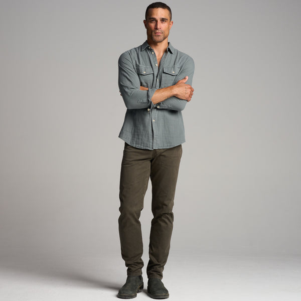 Mens Leeds Double Layer Cotton Gauze Shirt MWTP0010 Flint Gray