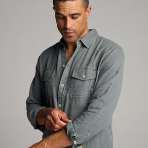 Mens Leeds Double Layer Cotton Gauze Shirt MWTP0010 Flint Gray