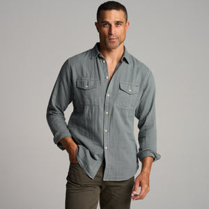 Mens Leeds Double Layer Cotton Gauze Shirt MWTP0010 Flint Gray