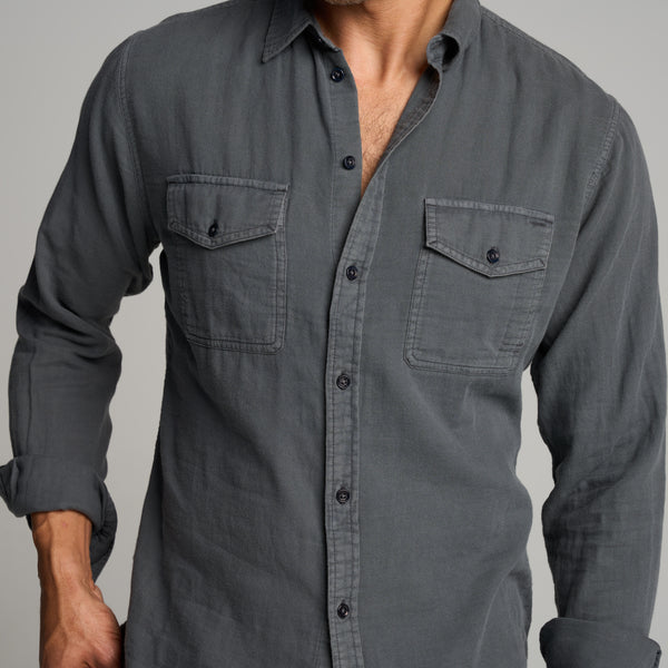 Mens Leeds Double Layer Cotton Gauze Shirt MWTP0010 Blue Dusk