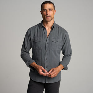 Mens Leeds Double Layer Cotton Gauze Shirt MWTP0010 Blue Dusk
