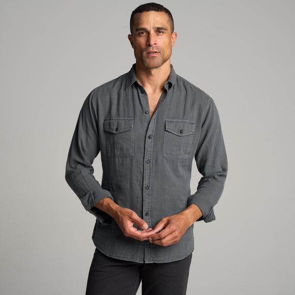 Mens Leeds Double Layer Cotton Gauze Shirt MWTP0010 Blue Dusk