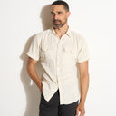 Mens Leeds Cotton Gauze Short Sleeve Shirt MWTP0017 Bone