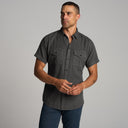 Mens Leeds Cotton Gauze Short Sleeve Shirt MWTP0017 Faded Black