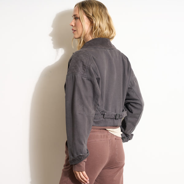 Womens Lewis Canvas Barn Bomber WWOW0008 Faded Black