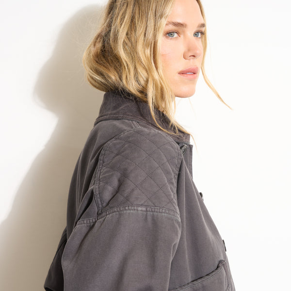 Womens Lewis Canvas Barn Bomber WWOW0008 Faded Black