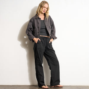 Womens Lewis Canvas Barn Bomber WWOW0008 Faded Black
