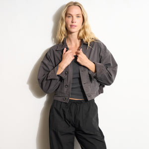 Womens Lewis Canvas Barn Bomber WWOW0008 Faded Black